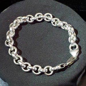 Sterling Silver Chunky Rolo Belcher Bracelet - 925 - 7.50"